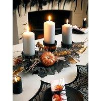 Very Home Black Leaf Tea Light Table Centre Autumn/Halloween Decoration