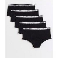 River Island Older Girl 5 Pack Hipster Briefs - Black