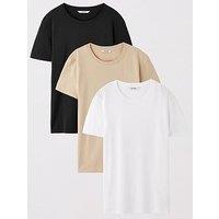 Everyday 3 Pack Crew Neck T-Shirt - Black, White, Stone