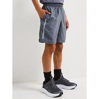 Under Armour Boys Training Woven Wordmark Shorts - Grey