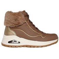 Skechers Metallic Zip Up Fashion Sneaker Boot - Taupe - Grey