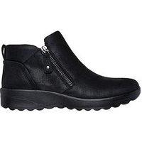 Skechers Lovely Vibe Side Zip Boots - Black
