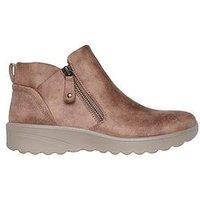 Skechers Lovely Vibe Side Zip Boots - Light Brown