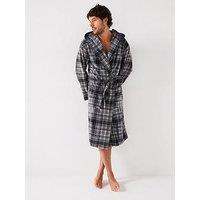 Very Man Check Dressing Gown - Grey