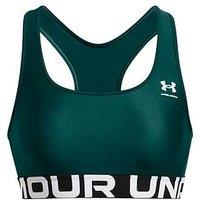 Under Armour Womens Training Heatgear Armour Mid Support Branded Bra- Green