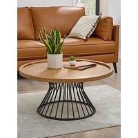 Very Home Odem Round Coffee Table - Black/Walnut