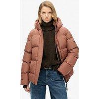 Superdry Hooded 5 Baffle Sports Padded Jacket - Brown