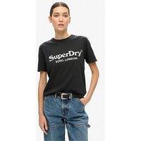 Superdry Metallic Venue Relaxed T-Shirt - Black