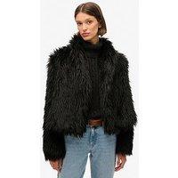 Superdry Short Faux Fur Coat - Black