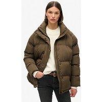 Superdry Midi Length Padded Jacket - Brown