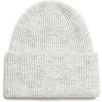 Superdry Soft Rib Knit Beanie Hat - Grey