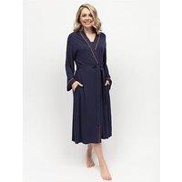 Cyberjammies Taylor Navy Jersey Long Dressing Gown - Blue