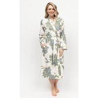 Cyberjammies Piper White Floral Print Long Dressing Gown - White