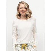 Cyberjammies Piper White Jersey Slouch Long Sleeve Pyjama Top - White
