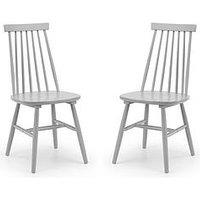 Julian Bowen Set Of 2 Alassio Spindle Back Dining Chairs - Grey