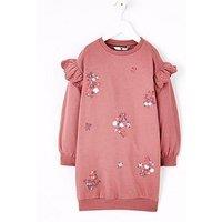 V By Very Girls Embroidery Sweat Dress - Multi