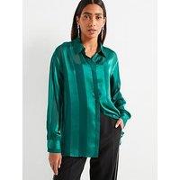 V By Very Jaquard Stripe Shirt - Green