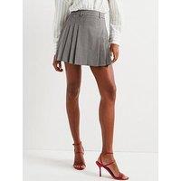 V By Very Pleated Mini Skirt - Grey