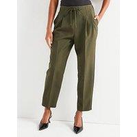 V By Very Side Stripe Cropped Trouser - Khaki