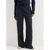 V By Very Pinstripe Pull On Trouser - Navy