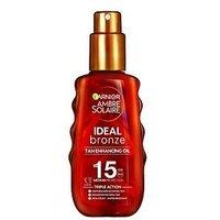 Garnier Ambre Solaire Ideal Bronze Protective Oil Sun Cream Spray Spf15 150Ml