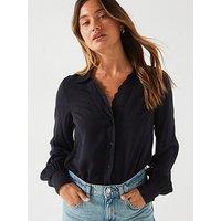V By Very Lace Trim Shirt - Black