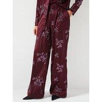 V By Very Sequin Satin Trouser Co-Ord - Burgandy