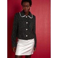 V By Very Diamante Trim Trophy Jacket - Black