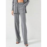 V By Very Metallic Wide Leg Trouser - Grey