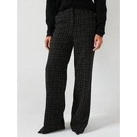 V By Very Boucle Wide Leg Trouser - Black