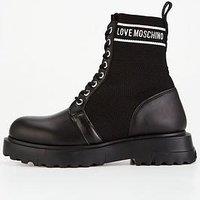 Love Moschino Logo Military Boots - Black