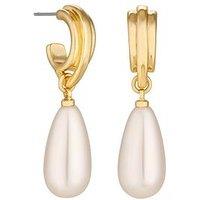 Jon Richard Gold Plated Vintage Inspired Pearl Hoop Earrings