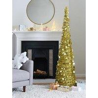 Three Kings 150 Cm Pop-Up Tinsel Christmas Tree - Gold