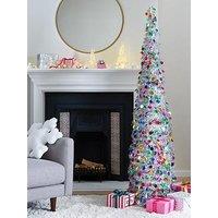 Three Kings 150 Cm Pop-Up Tinsel Christmas Tree - Silver