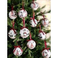 Three Kings Set Of 14 Decoupage Vintage Baubles