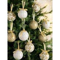 Three Kings Set Of 14 Snowflake Decoupage Baubles