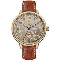 Vivienne Westwood Cavendish Ladies Quartz Watch With Pale Gold Mirror Effect Dial And Brown Leather Strap