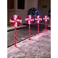 Three Kings Large Candyswirl Stake Outdoor Christmas Pathfinders - Set 4