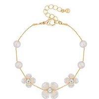 Jon Richard Gold Plated White Floral And Freshwater Pearl Bracelet