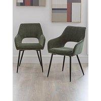 Very Home Sheldon Pair Of Dining Chairs - Green - Fsc Certified