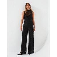 V By Very Sleeveless Lace Jumpsuit - Black