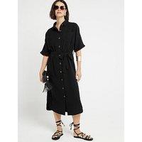 River Island Longline Shirt Dress - Black