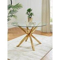 Very Home Chopstick 120 Cm Round Dining Table - Brass