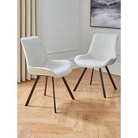 Very Home Arabella Pair Of 2 Fabric Chairs - Grey Black - Fsc Certified