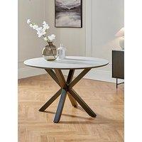 Very Home Arabella 120 Cm Ceramic Round Dining Table - Black/White - Fsc Certified