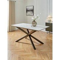 Very Home Arabella 160 Cm Ceramic Dining Table - White/Black - Fsc Certified