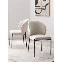 Very Home Nordic Pair Of 2 Fabric Chairs - Grey/Black - Fsc Certified