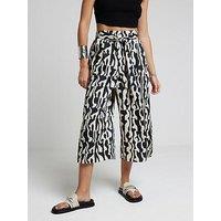 River Island Printed Culotte - Black