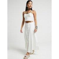 Ri Petite Godet Skirt - White