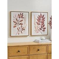 Very Home Set Of 2 Dried Leaf Canvas 50X40Cm